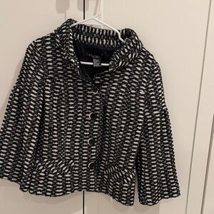 Etcetera Black and White Textured Blazer